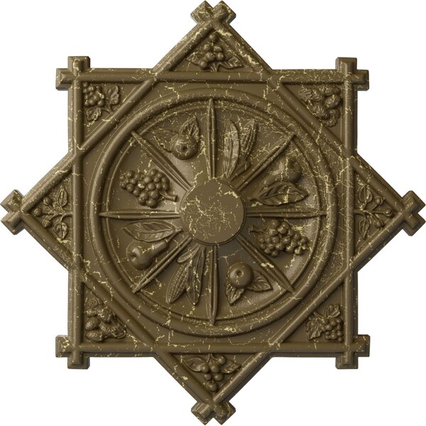 Ekena Millwork Antilles Ceiling Medallion (Fits Canopies up to 6"), 38 1/4"OD x 1 1/2"P, Mississippi Mud Crackle CM38ANMMC - main